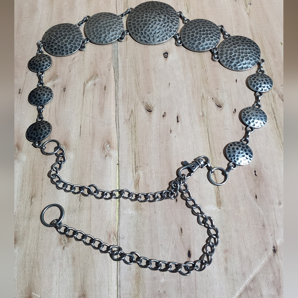 Hammered Metal Chain Belt